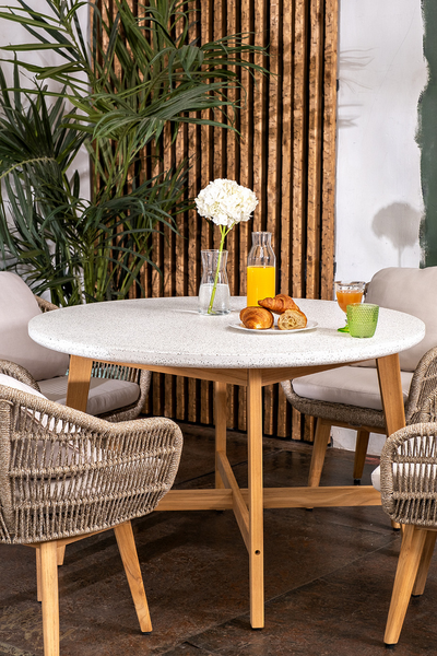 Стол обеденный из тика Talara 120 см