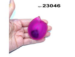 Агат натуральный тонированный (срез) розовый арт.23046: 24,8г - 60*48*5мм