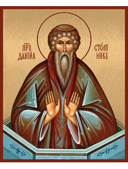 Даниил Столпник, Святой Преподобный. Рукописная икона.