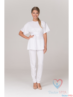 БЛУЗА МЕДИЦИНСКАЯ DR.SUPER "Flora" БЕЛАЯ