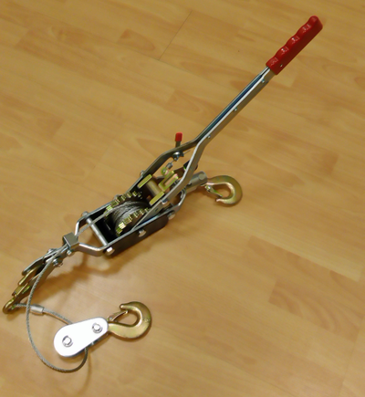 Лебедка рычажная 4 т  с 3-мя крюками