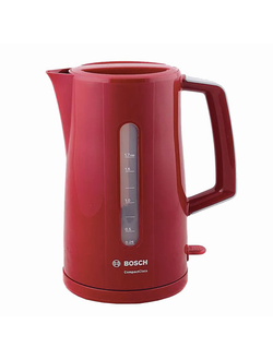 Чайник BOSCH TWK3A014, 1,7 л, 2400 Вт, закрытый нагревательный элемент, пластик, красный
