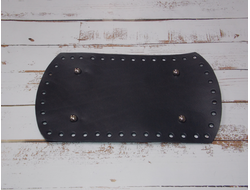 Донышко для сумки кожаное 23х13 см прямоугольное  с ножками цвет черный