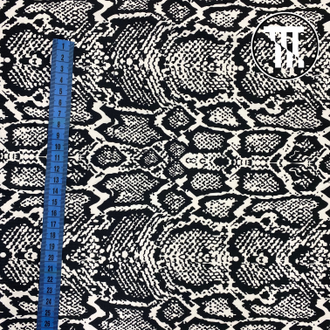Полиэфир принт Питон, цв. Черно-белый