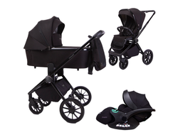 Коляска 3в1 Peppy Monaco 2025 Brilliant Black, рама черная глянец (Verona)