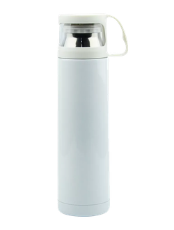 ТЕРМОС БЕЛЫЙ Алюминиевый с ПРОЗРАЧНОЙ КРЫШКОЙ 500 мл 1/50