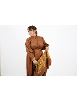 Платье в русском стиле "Поморское" немецкая шерсть 100% ангора