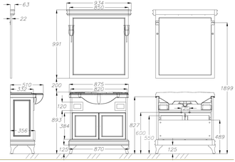 КОМПЛЕКТ МЕБЕЛИ БОРДЖИ 85 СВЕТЛЫЙ ОРЕХ