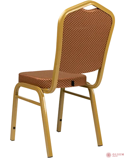 Стул банкетный Аякс 25 мм золото, корона коричневая