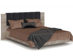 Кровать Джулия, крафт серый/белый глянец, разный размер