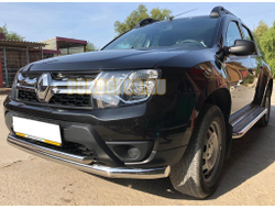 Защита переднего бампера с двумя подгибами d60/42 Renault Duster (2015-2021)