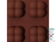 Форма для льда и кондитерских украшений Доляна «Креоль», 21×10,5×2,5 см, 15 ячеек, цвет шоколадный