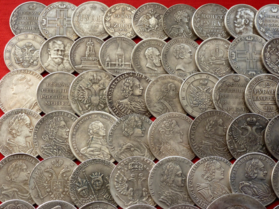 Полная коллекция царских рублей - 130 штук! Копии высшего качества!