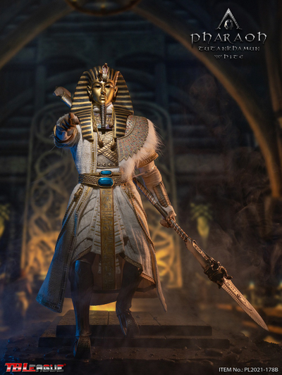Фараон Тутанхамон в белом  - Коллекционная ФИГУРКА 1/6 Pharaoh Tutankhamun WHITE (PL2021-178B) - TBLeague
