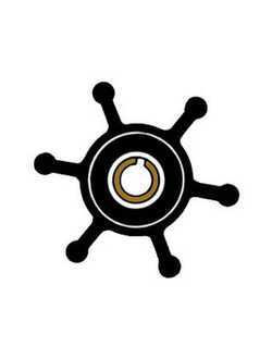 Импеллер посадка шпонка Ancor 2051 Ø51/13x22мм 6 лопастей для помпы охлаждения двигателя из чёрного неопрена