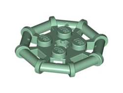 Plate, Modified 2 x 2 with Bar Frame Octagonal, Reinforced, Completely Round Studs, Sand Green (75937 / 6223219)
