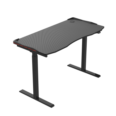 Компьютерный стол FoxGear FG-IE-47B с электроприводом и RGB-подсветкой 120 см черный