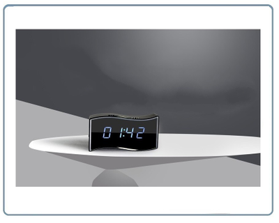 Охранная видеокамера /IP видеоняня WiFi/LAN (Часы настольные, волна)  с аккумулятором с DVR, Full HD (Camwf)