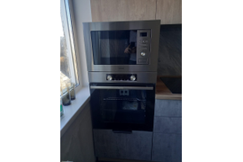 Кухня Бетон серый с деревом