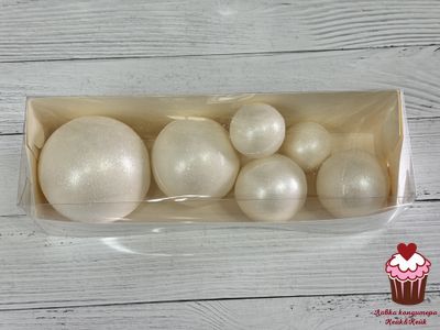 Набор шаров из шоколадной глазури Жемчужный, 6 шт.