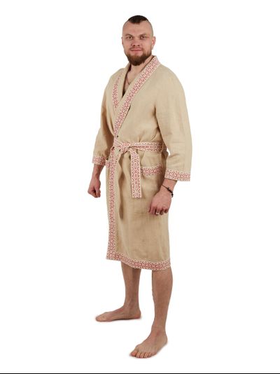 Халат для бани и дома из крапивы "Легкий пар" 58-60