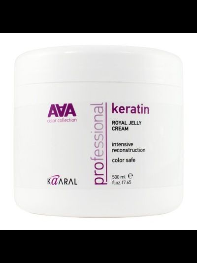 Kaaral AAA Keratin Royal Jelly Cream Питательная крем-маска для восстановления окрашенных и химически обработанных волос, 500 мл