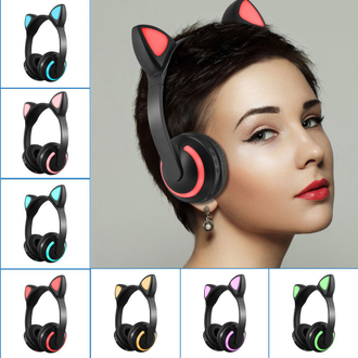 Беспроводные Складные Наушники Cat Ear HL89 Led ОПТОМ