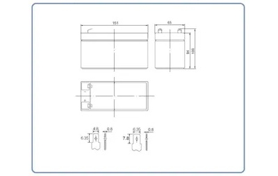 ETALON, Cвинцово-кислотная аккумуляторная батарея серии FS 1207+ (АКБ 12-7)