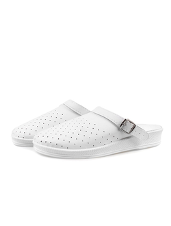 Сабо мужские белые, искусственная кожа