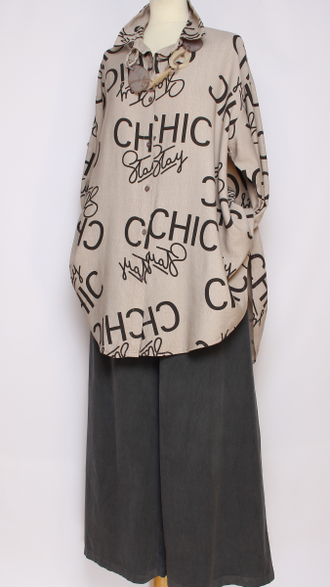 РУБАШКА "CHIC " бежевая, жёлтая,чёрная, графит до р.56