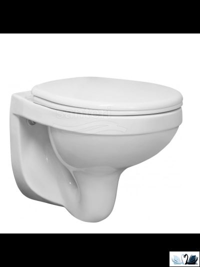 Комплект ПЭК Santeri Альфа 1.3815.9.S00.00B.2. Инсталляция с кнопкой (белая, глянец) и подвесной унитаз с сиденьем без микролифта