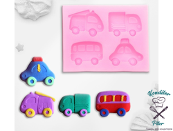Молд силиконовый 8х6,5х1,1 см "Транспорт"