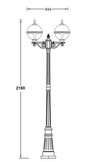 Садово- парковый светильник серии  Vena 2S (193см)