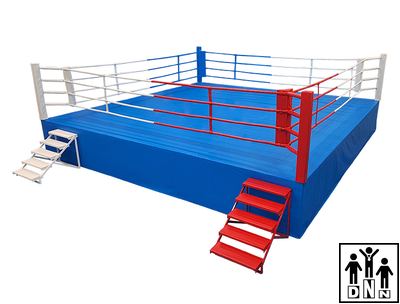 Ринг боксерский на помосте соревновательный, быстровозводимый, безболтовой (помост 7х7м, высота 1м (две лестницы), боевая зона 6х6м) DNN