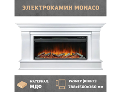 Линейный электрокамин Monaco WT с очагом Vision 42 LOG LED