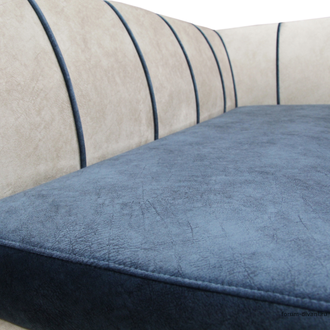 Кухонный диван Форум-8 150см, правый Синий/слоновая кость