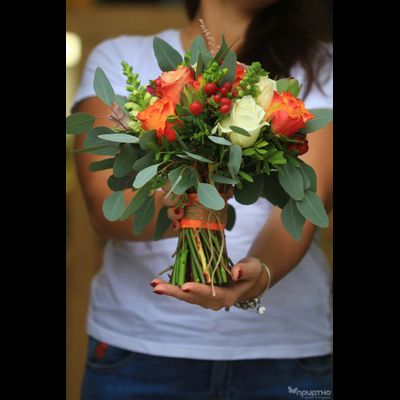 Букет невесты &amp; Бутоньерка № 1326