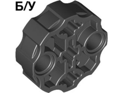 ! Б/У - Technic, Axle Connector Block Round with 2 Pin Holes and 3 Axle Holes Hero Factory Weapon Barrel, Black (98585 / 6156897 / 6186133) - Б/У