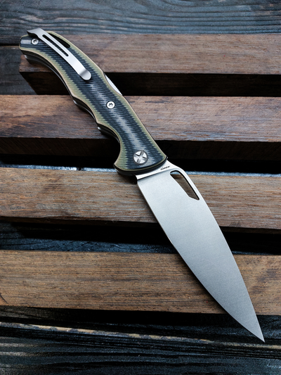 Складной нож Кайман EVO сталь ELMAX, рукоять G10, цвет тайга