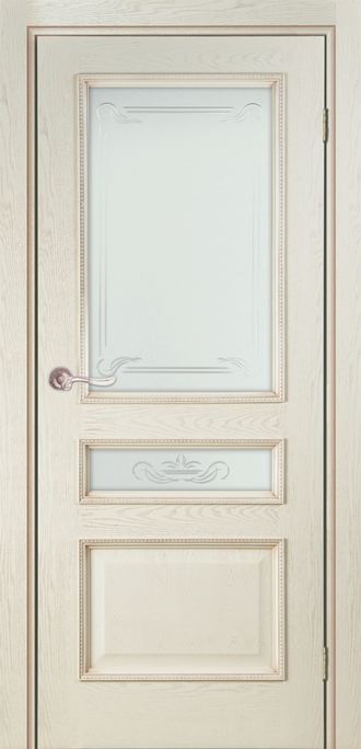 дверь со стеклом "Трио" эмаль ваниль
