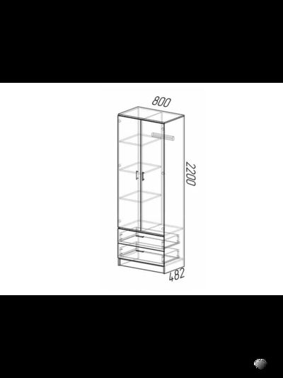 Дуэт шкаф комбинированный Ясень шимо темный/Ясень шимо светлый