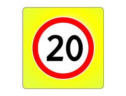 Знак дорожный 3.24 Ограничение максимальной скорости, флуоресцентный кант