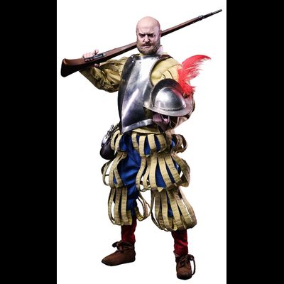 Испанский мушкетер-сержант (медно-никелевая версия) - КОЛЛЕКЦИОННАЯ ФИГУРКА 1/6 Series of Empires Spanish Conquistadors Nickel Silver Edition MUSKETEER SERGEANT (SE138) - COOMODEL