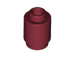 Brick, Round 1 x 1 Open Stud, Dark Red (3062b / 4183880 / 4539099)