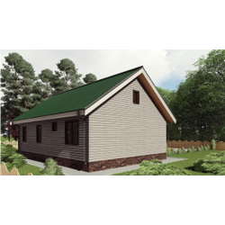 Одноэтажный каркасный дом с двумя спальнями 98м² (SK40)