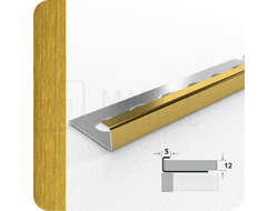 Профиль окантовочный для плитки Лука К 12НСБ(304).2700.002 Брашинг золото