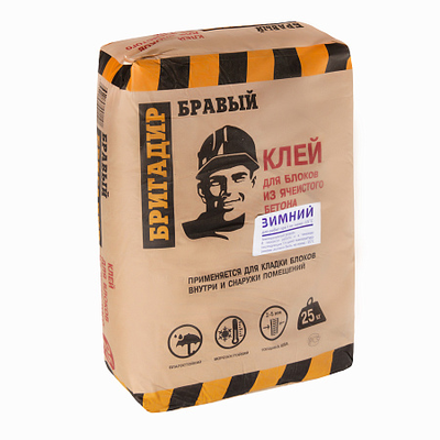 Клей для блоков КСБ-17 25кг ЗИМА БРАВЫЙ БРИГАДИР [4612]