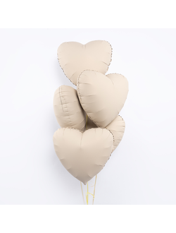 Фонтан из сердец, Кремовый Латте, Матовый, 5 шт