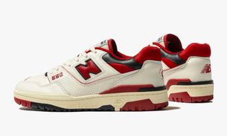 New Balance 550 (Бежевые с красным) сбоку