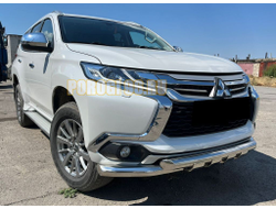 Защита переднего бампера (G) d76 для Mitsubishi Pajero Sport (2016-2021)